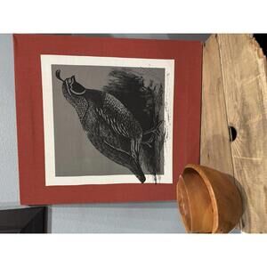 Wayne Davies Quail Fabric Print | Ambient Collection Bird Art | Vintage Print